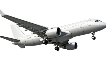 Commercial airplane in flight isolated on white
