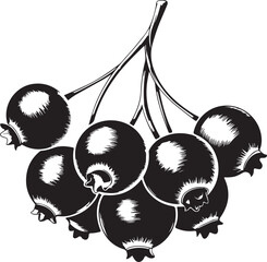 Thanksgiving Cranberry Silhouette Vector Black on White