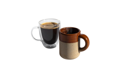 Hot Beverage Pair Collection Concept, isolated on transparent background
