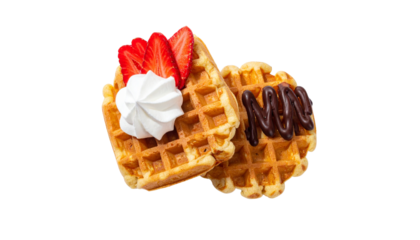 Waffle with Cream Duo Collection, isolated on transparent background