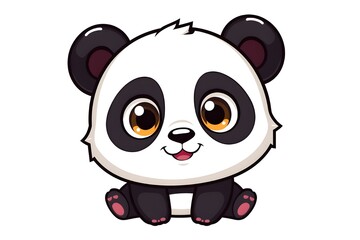 Naklejka premium Cute Cartoon Panda Mascot – Playful Vector Illustration on White Background