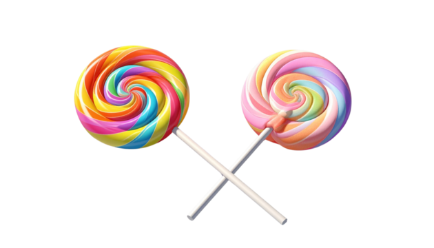  Colorful Sweet Treat Pair Concept, isolated on transparent background