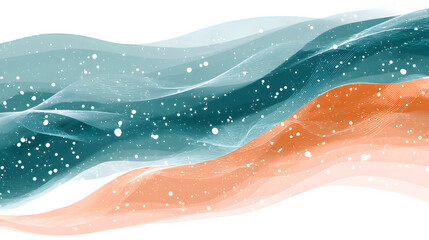 Abstract wave data stream, isolated on transparent background