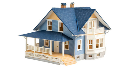 Victorian house model, isolated on transparent background