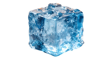 Clear Ice Cube, isolated on transparent background