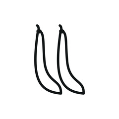 Green beans icon in simple line for farm, grocery, and food content.