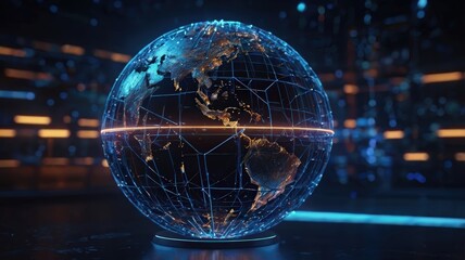 Global Network Connectivity Digital Earth with Interconnected Data Flow and Technology