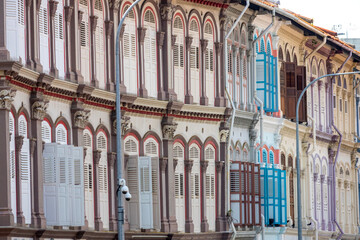 Colorful heritage building along Tanjung Pagar Road in Singapore.