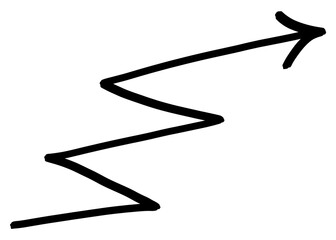 Hand drawn black arrow. 