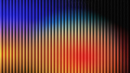 Orange blue vertical stripe gradient with a glowing glass effect and futuristic dark background