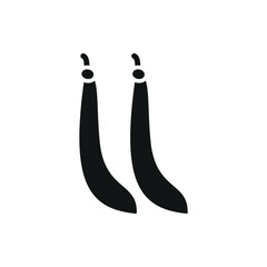 Green beans icon in solid glyph for organic, healthy, and cooking projects.