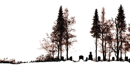 Forest Silhouette, isolated on transparent background