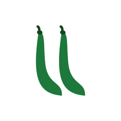 Green beans icon in vibrant color for healthy life, farm, and food visuals.