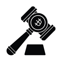 Bitcoin Auction Hammer Icon