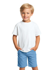 Confident Young Boy in Casual Summer Outfit Portrait