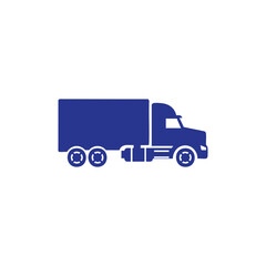 Bold Black Semi-Truck Icon with Trailer, Best-Selling Vector Graphic for Transportation and Freight Business Designs