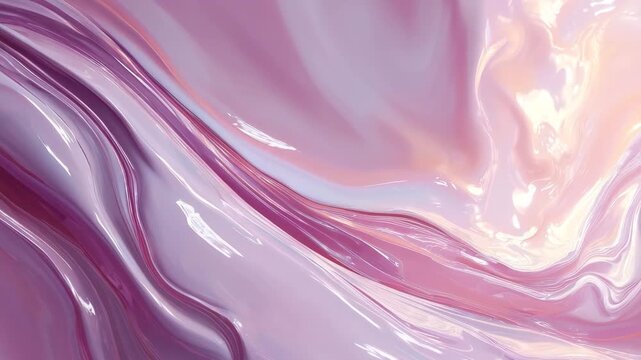 liquid fluid abstract background, amethyst purple and rose quartz hues, silky smooth and reflective surface, gentle elegant fluidity