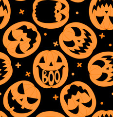 cute Halloween night seamless pattern, abstract creepy style and scary design 