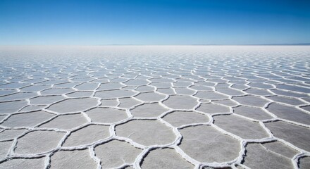 Fototapeta premium Abstract Overhead Salt Flats Cracked Surface Texture Wide Angle Landscape
