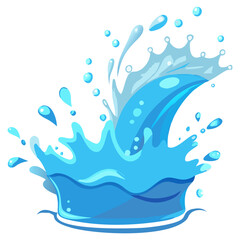 Realistic Water Splash Isolated on Transparent Background.