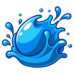 Realistic Water Splash Isolated on Transparent Background.