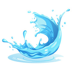 Realistic Water Splash Isolated on Transparent Background.