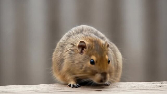 A close-up Video showing adorable degu rodent expressing, moving and resting behavior