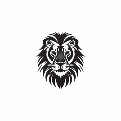 Obraz premium An ornate, tribal-style vector illustration of a lion's head. A decorative and powerful black and white design.