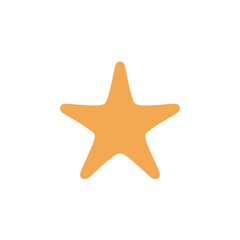 Obraz premium A bright orange starfish vector illustration with subtle shading, giving it a clean, 2D appearance.