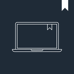 Laptop with bookmark icon on screen