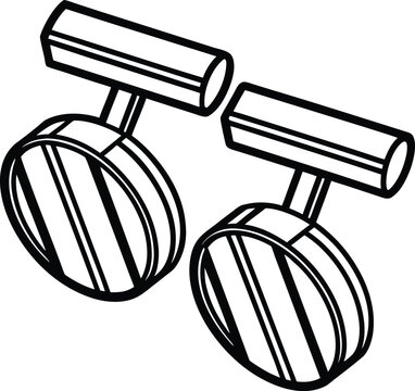 black and white cufflinks clip art preview