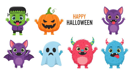 Obraz premium Halloween Vector Icon Set – Line Art Design AI EPS PNG JPEG