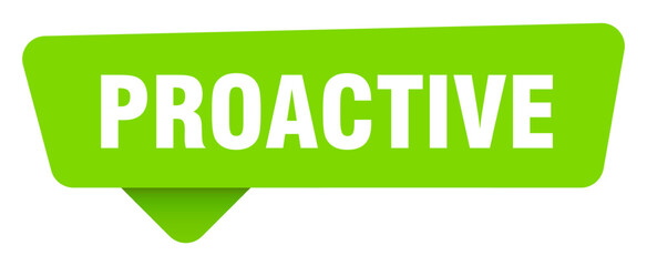 proactive green sign isolated on transpatent background. proactive sticker