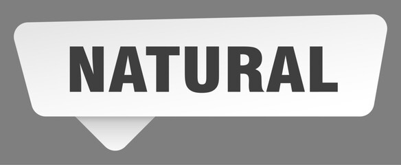 natural sign. natural white sticker isolated on gray background