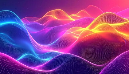 Abstract digital landscape of swirling, vibrant colors