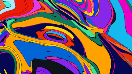 Abstract colorful psychedelic video for music festival
