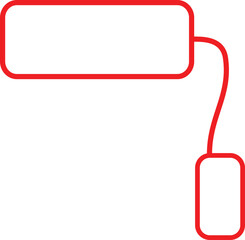 Red Paint Roller Tool Icon