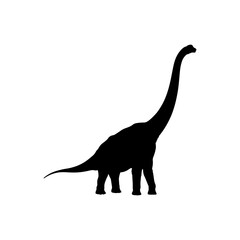 Brachiosaurus silhouette vector flat illustration design.