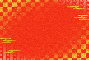 和柄　市松模様　麻の葉　文様　和　素材　枠　和紙　年賀　お歳暮　初売り　和風　おしゃれ　和モダン　高級感　派手　Japanese pattern