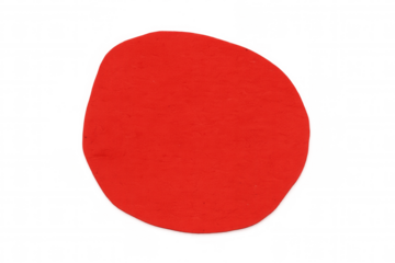 Red abstract organic shape cutout with textured paper creating a modern graphic element with transparent background