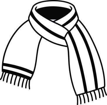 black and white scarf clip art preview
