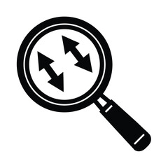 Bold Outline Magnifying Glass Expand Icon