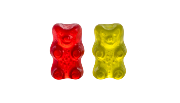 Sweet Gummy Bear Bundle Set, isolated on transparent background