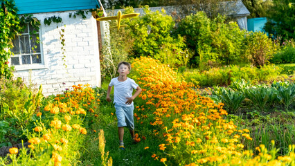 Boy Launches Glider In Nature