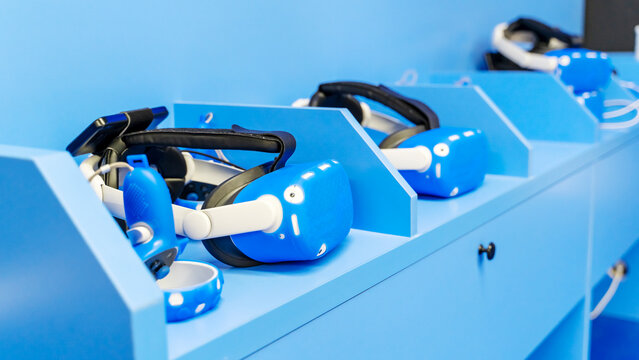 Virtual Reality Glasses in Virtual Reality Club on Table