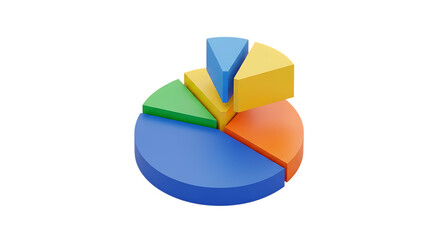 Obraz premium Colorful pie chart showing business analytics and data insights, perfect for presentations, reports, and financial analysis to illustrate market share and success