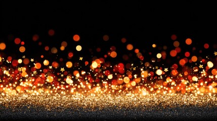 Vibrant bokeh lights and glowing sparkle effects creating a festive celebration background with colorful luminous and artistic illumination for visual appeal