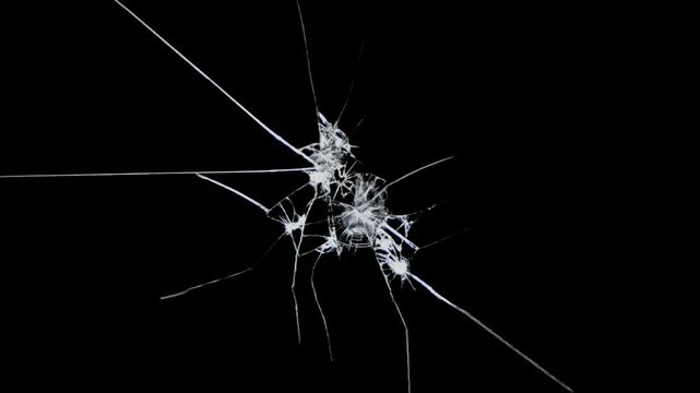 The abstract glass broken background in a black screen.