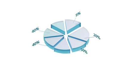 Obraz premium Illustrative Pie Chart Graph Showing Market Share Analysis, Business Projections and Financial Data, Perfect for Corporate Presentations and Marketing Visuals