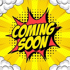 Creative 4K Coming Soon Poster Design with Modern Typography and Abstract Background